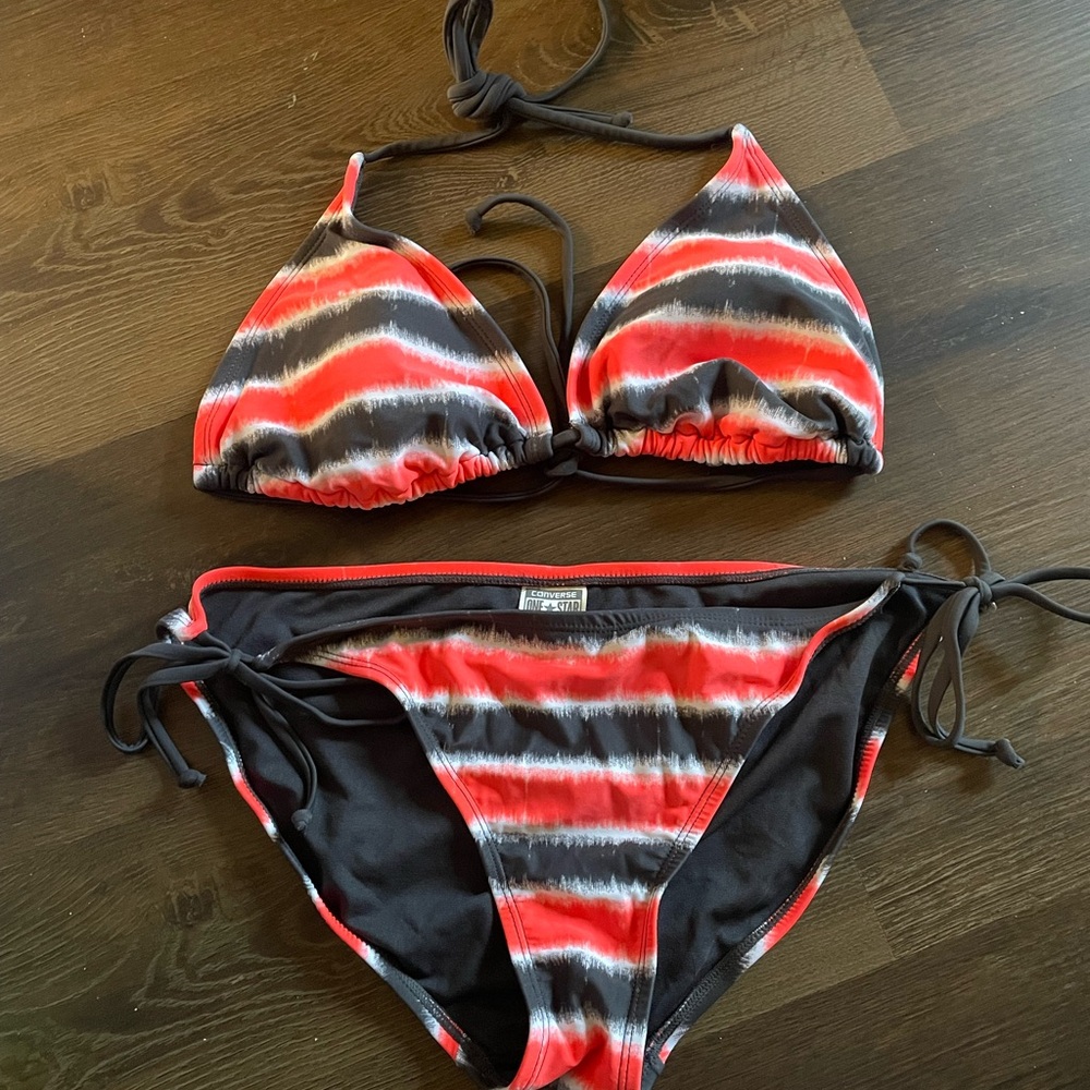 Converse Dark Grey and Orange Tie-Dye Bikini